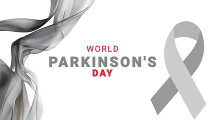 World Parkinson's day. Gray color ribbon wave motion.