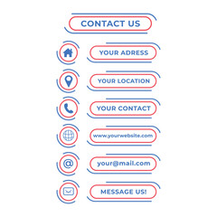 Contact Buttons Set Flat Vector Design Isolated Collection