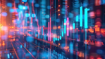 Fototapeta premium Abstract visualization of investment market liquidity and depth