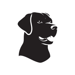Labrador Retriever Silhouette: Loyal Canine Profile in Vector Art- Labrador Retriever black vector stock