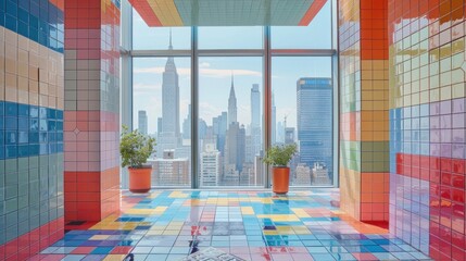 Against the backdrop of skyscrapers, a coalition of trailblazers thrived, their story depicted on the serene hues of ceramic tiles, providing an expansive platform for advertising.