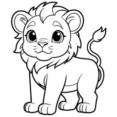 the lion cub sitting down coloring page