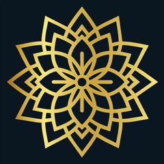 Luxury golden outline mandala design, Luxury mandala illustration design golden print pattern