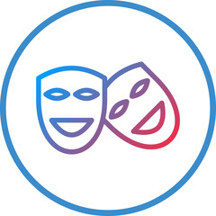 Vector Design Theatre Mask Icon Style