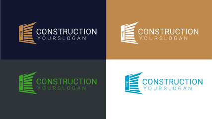 Construction logo, Editable vector 