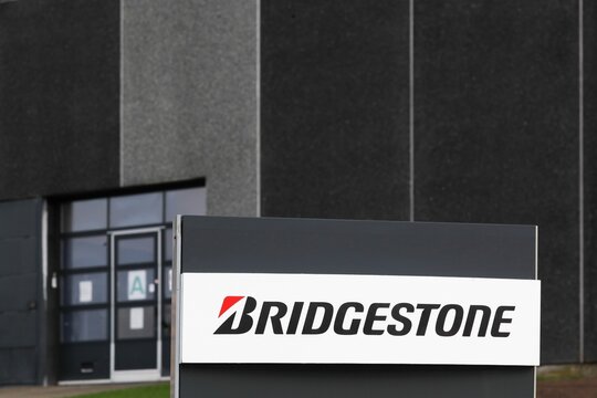 Hinnerup, Denmark - October 28, 2017: Bridgestone is a multinational auto and truck parts manufacturer founded in 1931 and one of the largest manufacturer of tires in the world	