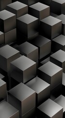 Obraz premium 3D Dark Cubes Pattern with Depth Illusion