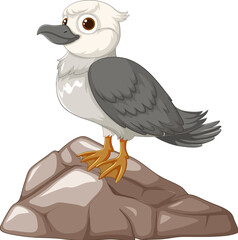 Vector illustration of a bird on a stone