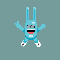 Cartoon Rabbit Character Flat Design