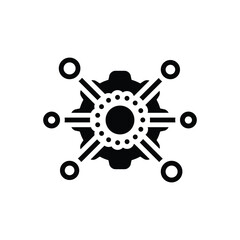 Black solid icon for network