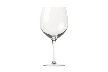 Glass of Wine on White Background. On a White or Clear Surface PNG Transparent Background..