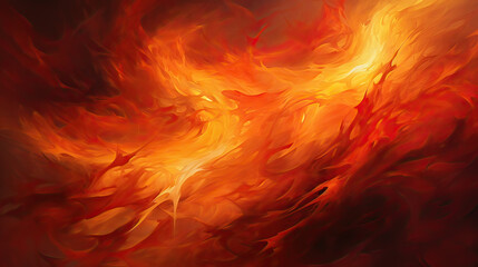 A fiery, dynamic background showing the flow of thermal energy in bright orange and red tones, resembling a blazing inferno Ai Generative - obrazy, fototapety, plakaty