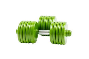 Pair of Green Drums Stacked. On a White or Clear Surface PNG Transparent Background..