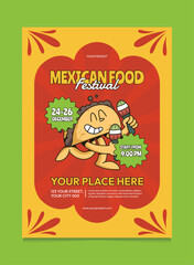 Mexican Food Promotion Poster Design. Suitable For Promotion Poster