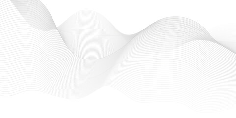 Vector Abstract crave wavy thin blend line on gray and white gradient Technology, data science, geometric border. Isolated on white wave element for design background. - obrazy, fototapety, plakaty