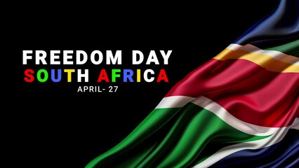 Freedom day. south Africa flag and hand motion.