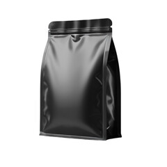 black blank doypack food bag packaging on Isolated transparent background png. generated with AI