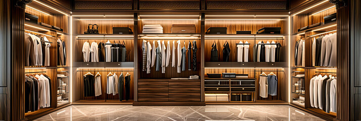 Fashion Forward Closet: A Modern Interior Design with a Spacious Wardrobe, Perfect for the Stylish Individual