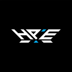 HPE letter logo vector design, HPE simple and modern logo. HPE luxurious alphabet design