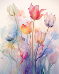Obraz na płótnie Canvas Rainbow Tulips