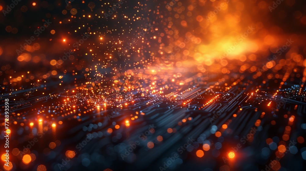 Poster background of abstract technology, digital transformation concept