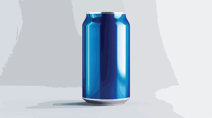 Blue can made from aluminium  Illustrator Flat vector