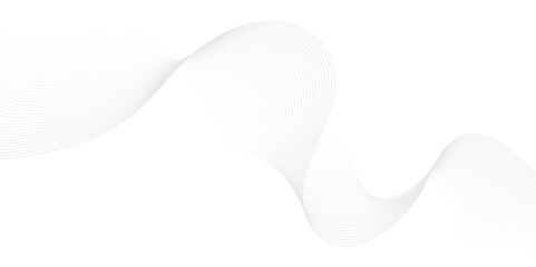 Vector Abstract crave wavy thin blend line on gray and white gradient Technology, data science, geometric border. Isolated on white wave element for design background.