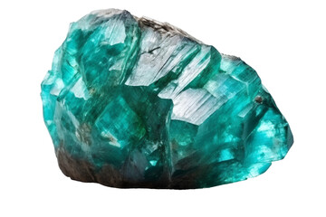 Fototapeta premium Green and White Rock on White Background. On a White or Clear Surface PNG Transparent Background..