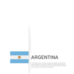 Argentina flag background. State patriotic argentinian banner, cover. Document template with argentina flag on white background. National poster. Business booklet. Vector illustration, simple design