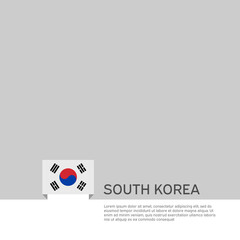 South korea flag background. State patriotic south korean banner, cover. Document template with flag on white background. National poster. Business booklet. Vector illustration, simple design