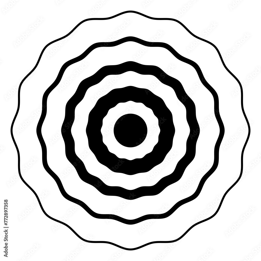 Poster Round wavy pattern target, wavy target for shooting range