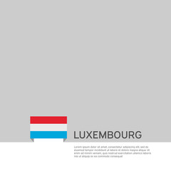 Luxembourg flag background. State patriotic luxembourgish banner, cover. Document template, luxembourg flag on white background. National poster. Business booklet. Vector illustration, simple design
