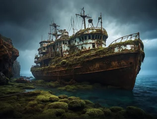Tuinposter old ship wreck © Jason