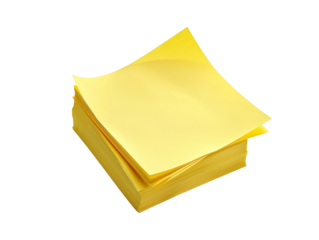 Yellow sticky notes isolated on transparent