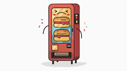 Crying bakery vending machine in a mascot Flat vector