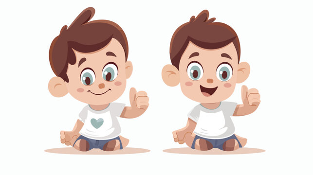 Cute baby cartoon character vector illustration