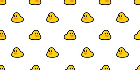 duck seamless pattern rubber duck little chicken bird vector pet wrapping paper scarf isolated doodle cartoon animal farm tile wallpaper repeat background illustration design