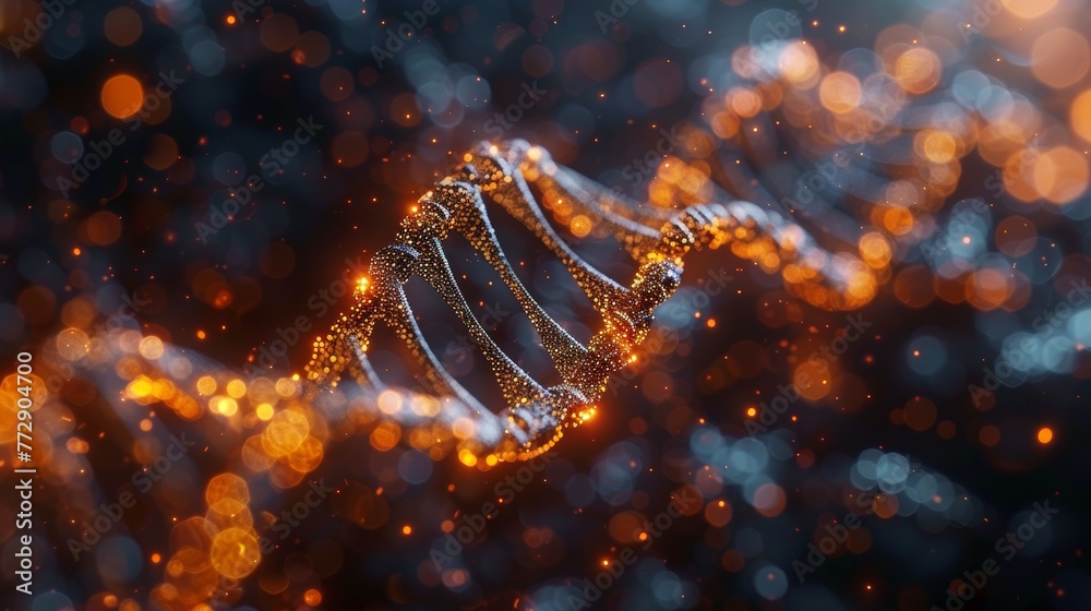 Aufkleber a graphic showing the genetic helix combined with an electronic pattern is used to describe dna data
