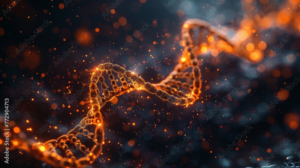 Aufkleber data storage concept or synthetic biology, graphic depicting genetic helix with binary element
