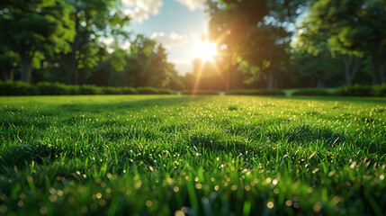 Lawn with a sunny day.