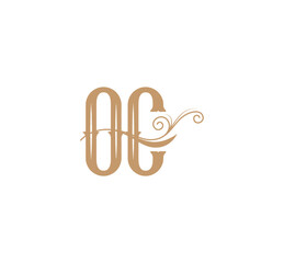 Fototapeta premium oc initial logo design vector, oc letters logo