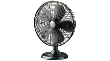 Electric Fan PNG: Cooling Appliance Isolated on White | Transparent Background | Hand Edited Generative AI