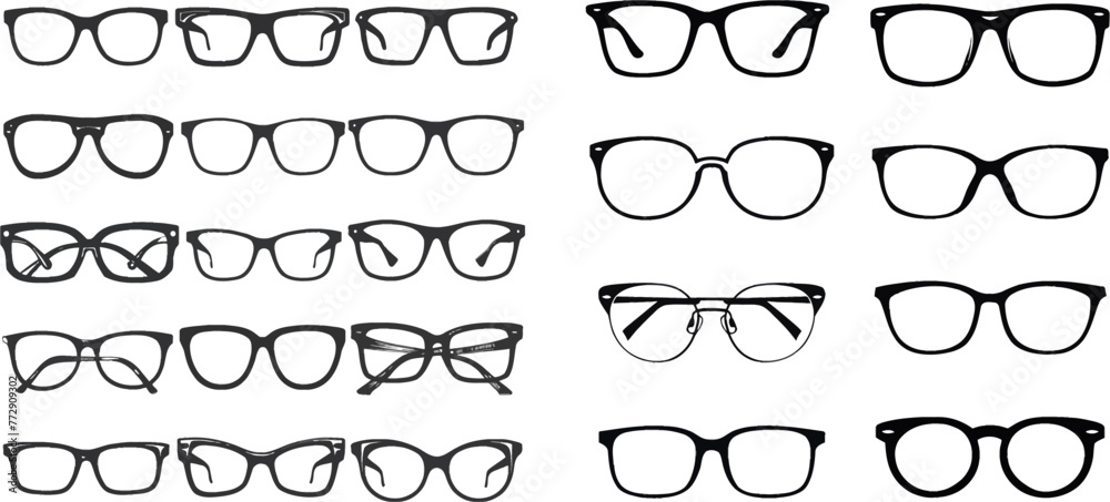 Sticker geek eyewear, cool sunglasses and eyeglasses silhouettes