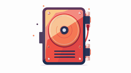 Hard drive disk icon. Data storage illustration Flat