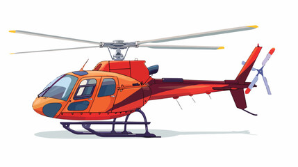 Helicopter icon color style design Flat vector isolated