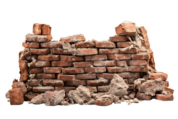 Pile of Bricks Arranged Neatly. On a White or Clear Surface PNG Transparent Background..