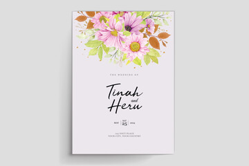 pink hand drawn floral background and frame illustration design