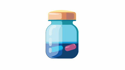 Isolated medicine jar design Flat vector