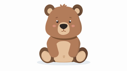 Isolated sitting bear kawaii. Emoji of a bear  Vector