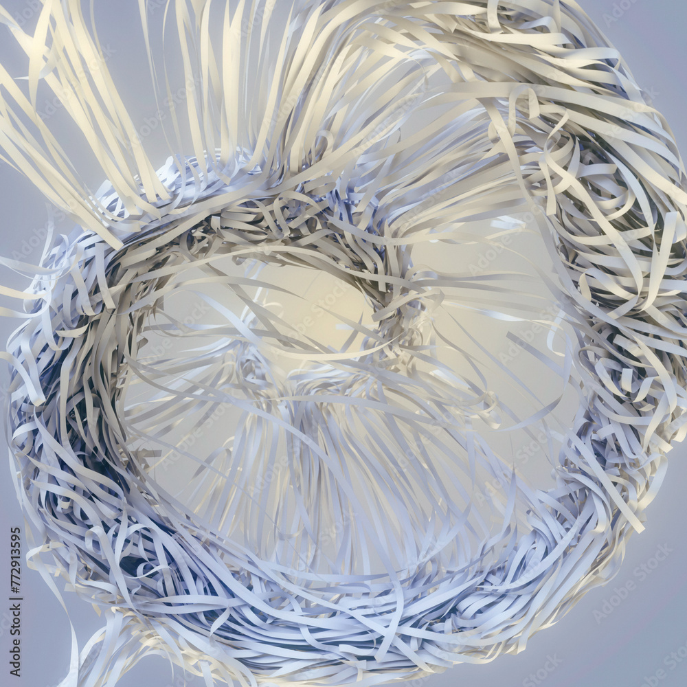 Aufkleber the strips of fabric move in perfect harmony. 3d rendering digital illustration